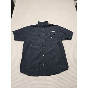 Columbia PFG Shirt Mens Medium Black Vented Outdoor Fishing Hiking